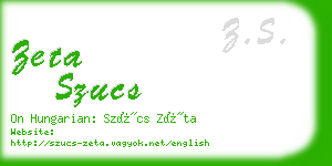 zeta szucs business card